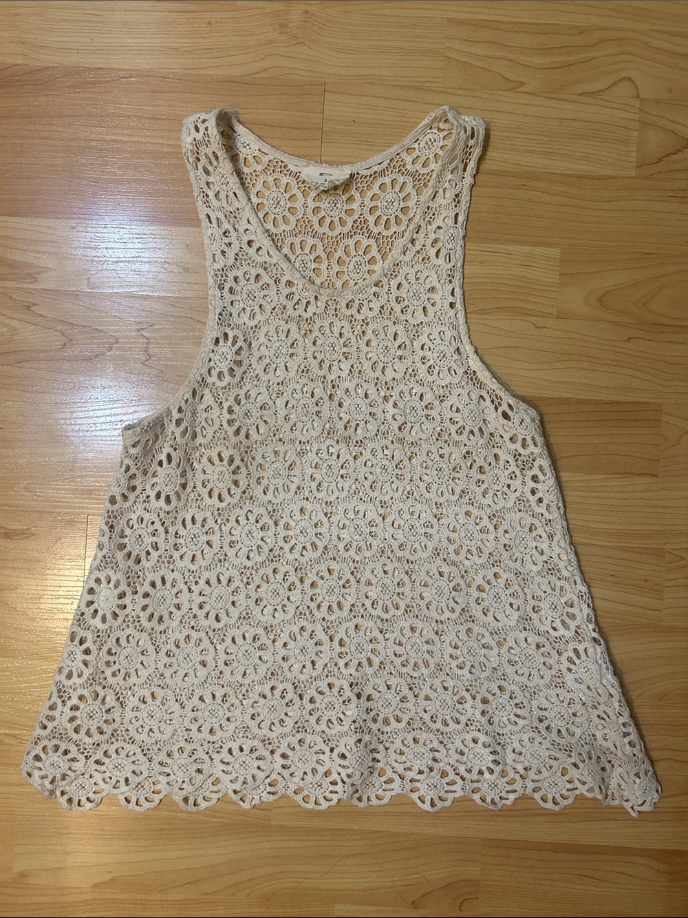 Pins & Needles Crochet Tank Top - Cream